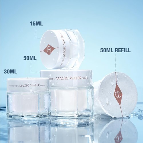 Charlotte Tilbury Magic Water Face Cream - Lightweight Gel Moisturizer for Sensitive Skin | Niacinamide & Biopeptide Complex