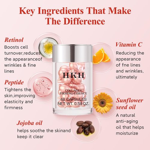 HKH Pro-Retinol Face Serum Capsules - Anti-Aging & Anti-Wrinkle Skincare - 96 Capsules with Vitamin A & E for Smooth, Hydrated Skin