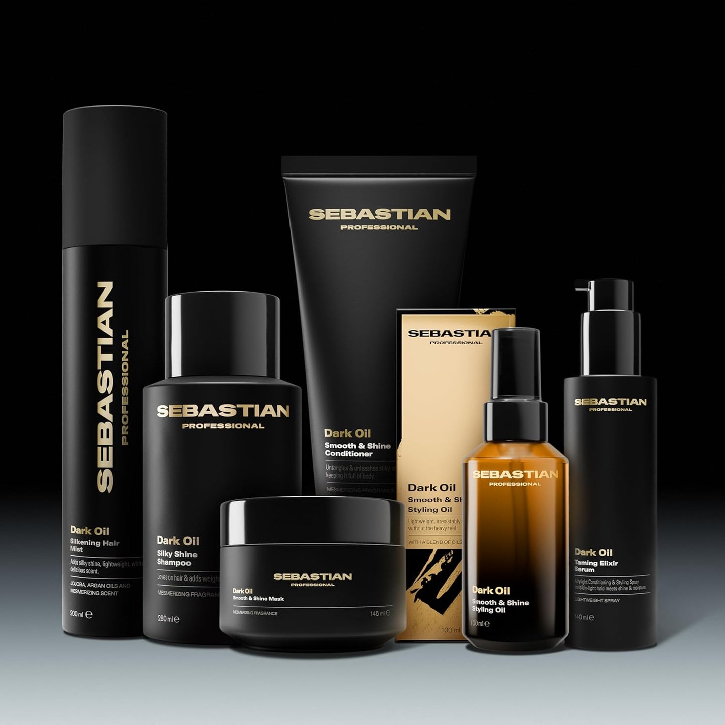 Sebastian Professional Dark Oil Lightweight Shampoo - Jojoba & Argan Oil Infusion | 33.8 Fl Oz