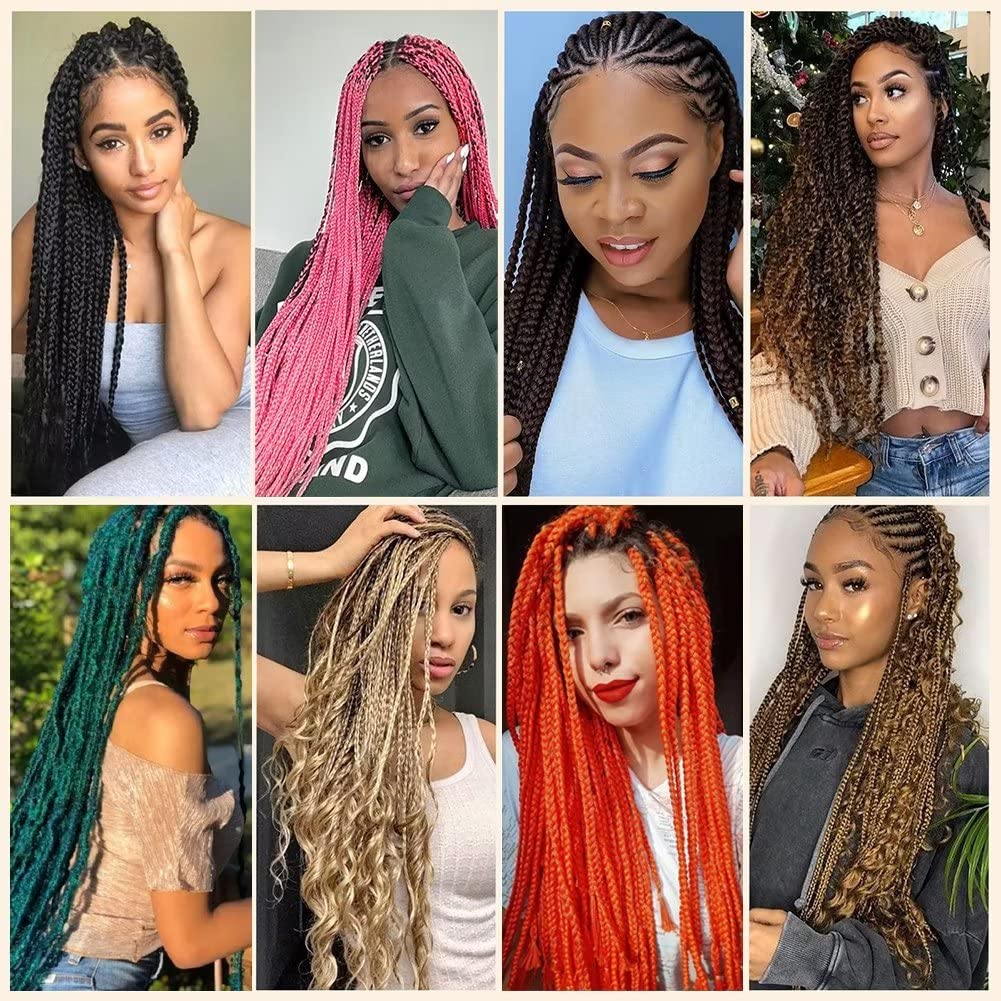 Green Braiding Hair Pre Stretched Green EZ Braiding Hair 6 Packs/Lot 26 Inches Yaki Texture Braiding Hair Hot Water Setting Synthetic Fiber for Crochet Hair Extensions (#Green)