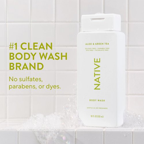 Native Body Wash Contains Naturally Derived Ingredients | For Women & Men, Sulfate, Paraben, & Dye Free Leaving Skin Soft and Hydrating