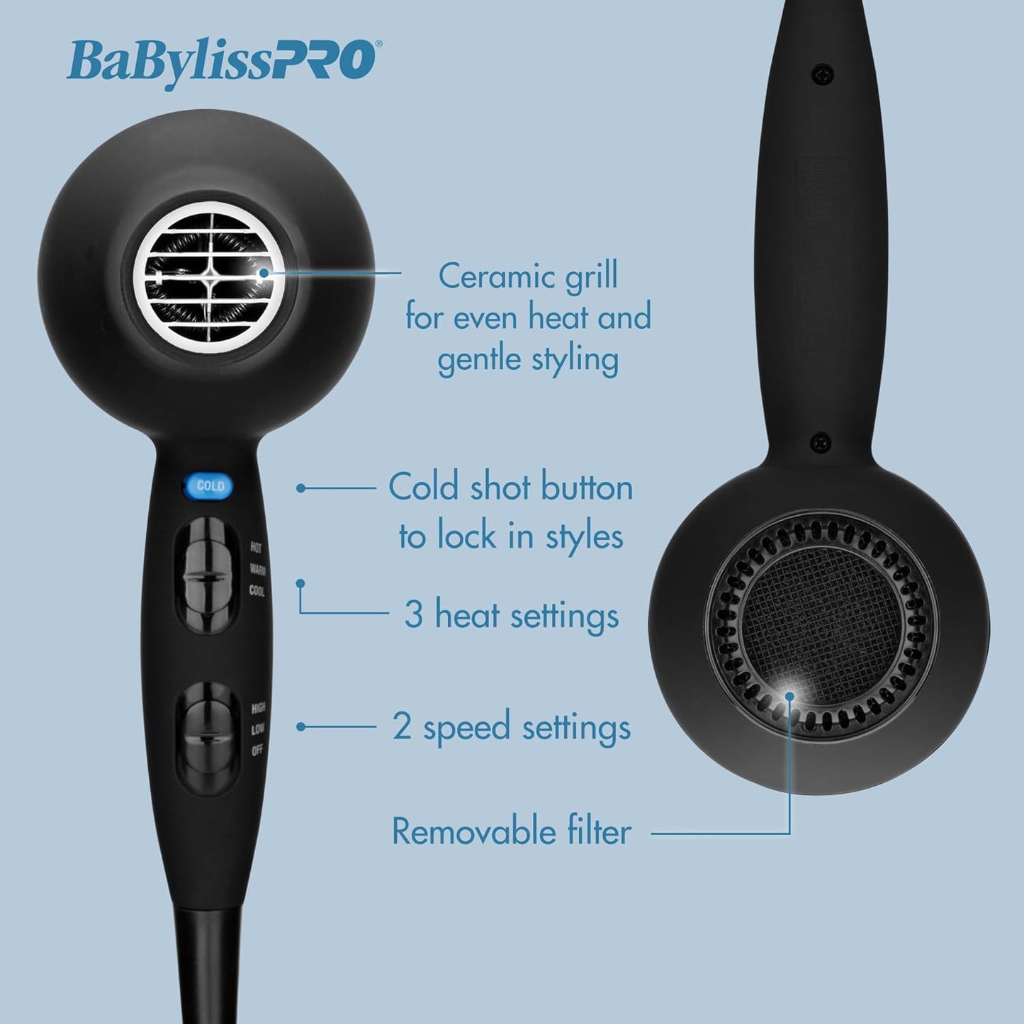 BaBylissPRO Ceramix Xtreme Hair Dryer - Professional Ionic Technology for Fast Drying