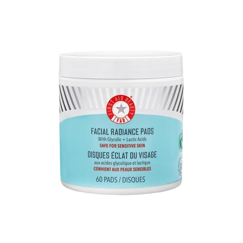 First Aid Beauty - Daily Exfoliating Facial Radiance Pads with AHA | Visibly Smaller Pores, 60 Count