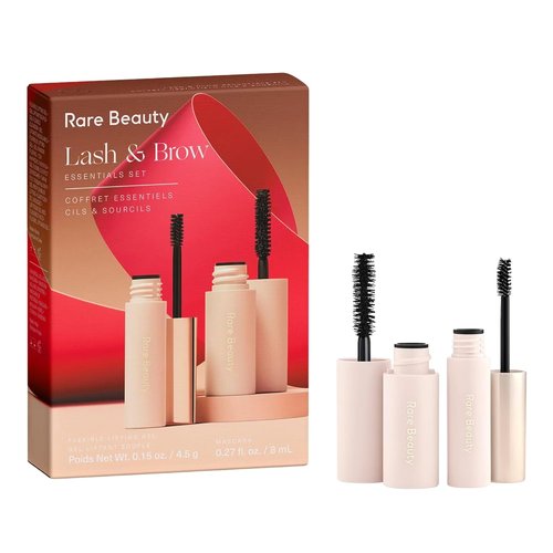 Rare Lash & Brow Essentials Set - Mini Volumizing Mascara & Clear Brow Gel Duo for Fuller Lashes & Sculpted Brows
