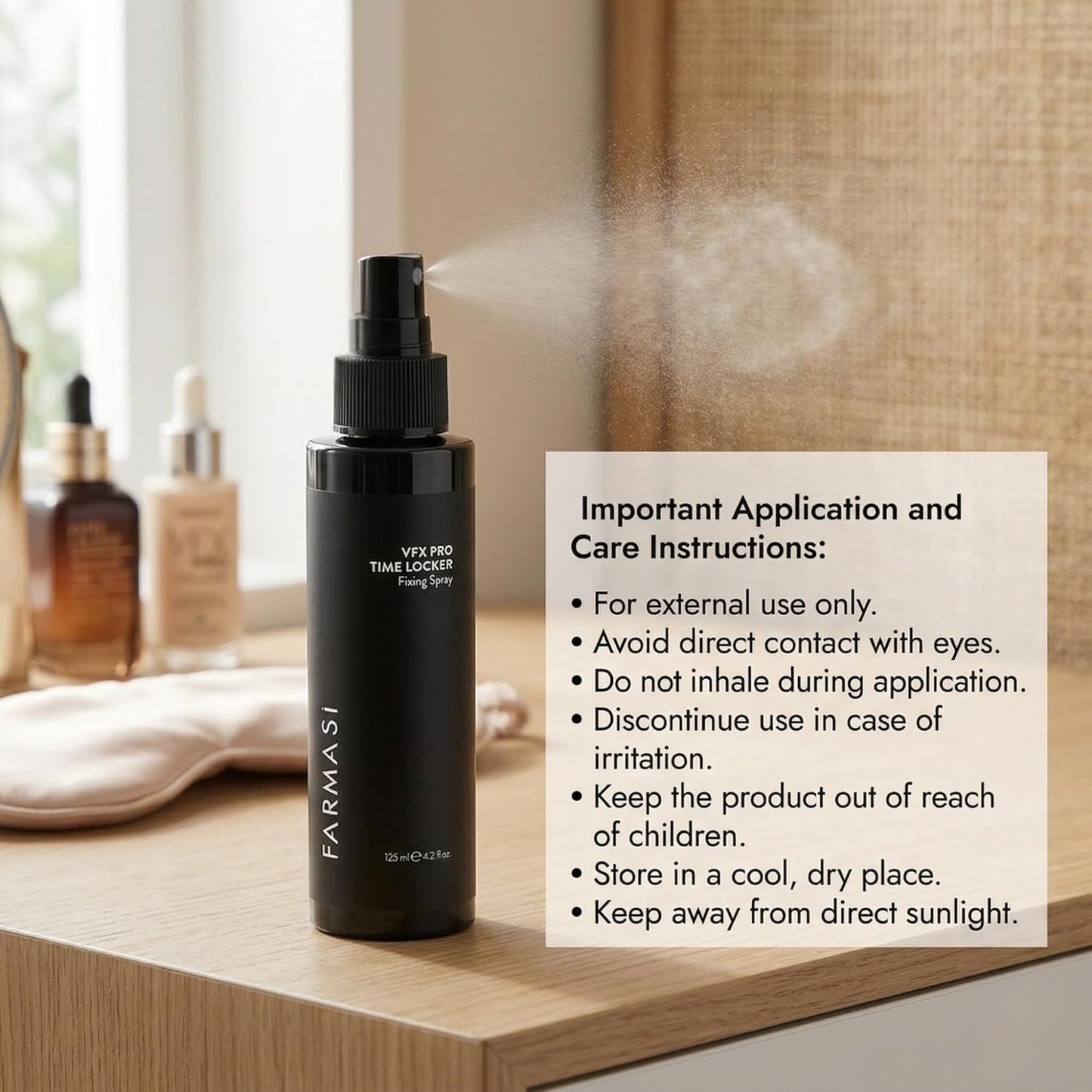 Farmasi Makeup Time Locker - Long-Lasting Oil-Free Setting Spray for All-Day Wear | 4.2 fl. oz / 125 ml