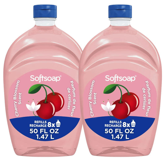 Softsoap Limited Edition Seasonal Scents - Extra Large 100 FL Oz Refill Bottles | Cherry Blossom Liquid Hand Wash