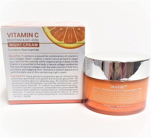 Dr Rashel Vitamin C Night Cream - Anti-Aging Moisturizer with Niacinamide & Collagen | 1.76 oz