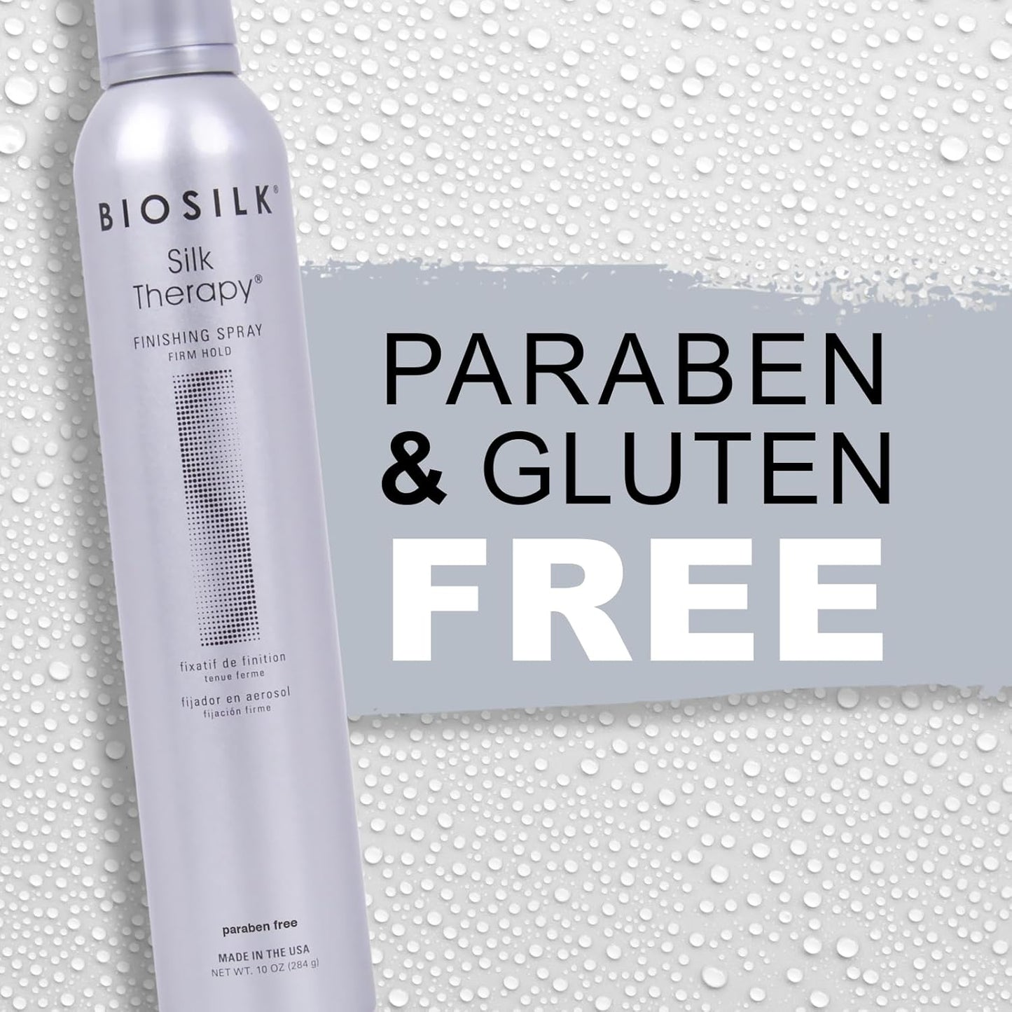 BioSilk Silk Therapy Finishing Spray - Firm Hold Hairspray for Long-Lasting Styles | 10 Oz, Sulfate-Free & Paraben-Free