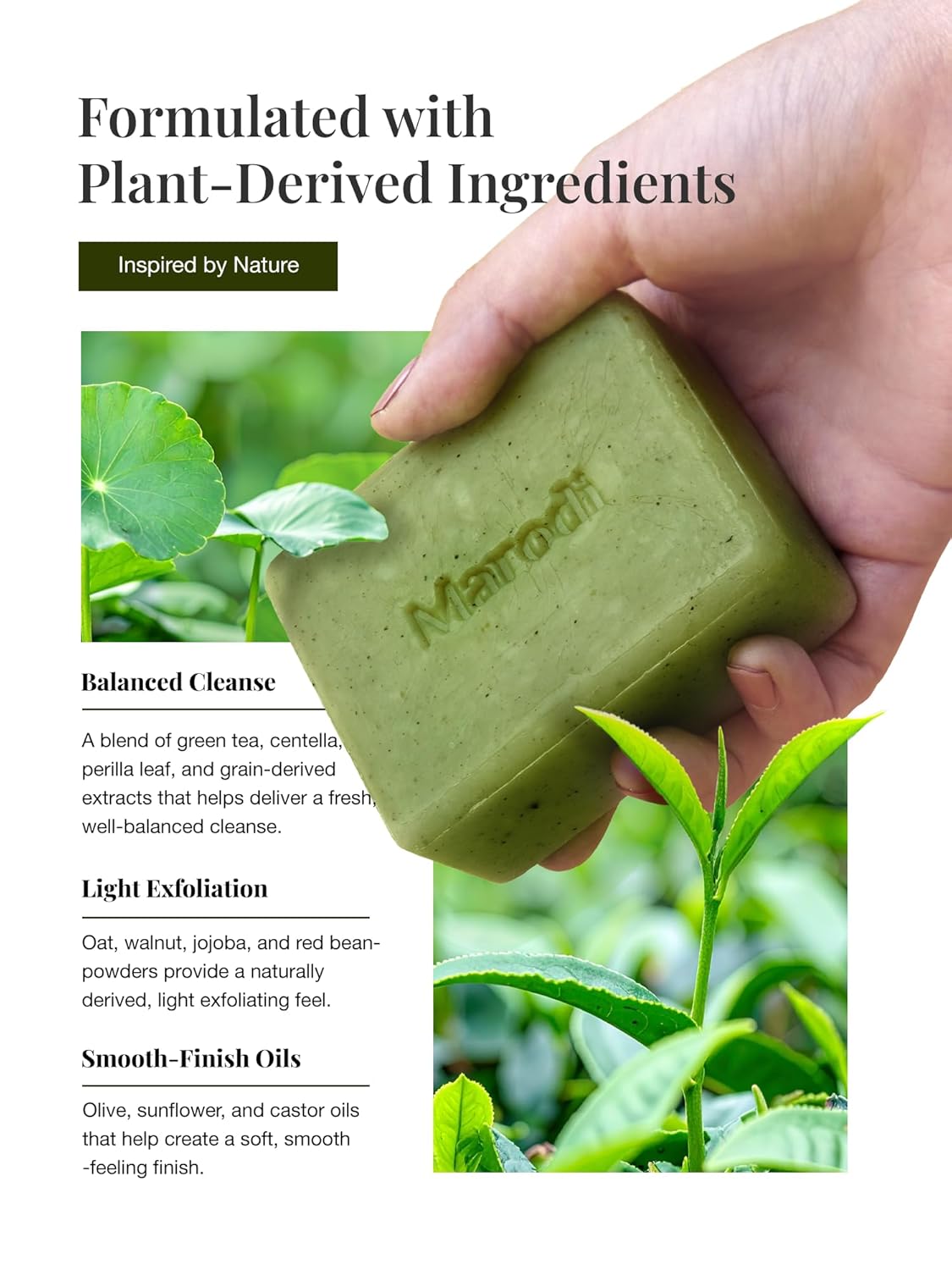 Skiennix Body Scrub Bar Soap - Korean Exfoliating Wash with Green Tea & Centella | 7 Oz Sunrise Mist