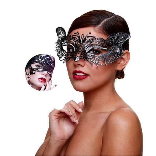 MYMENU Masquerade Mask for Women Shiny Rhinestone Venetian Party Prom Ball Metal Mask (Fox)