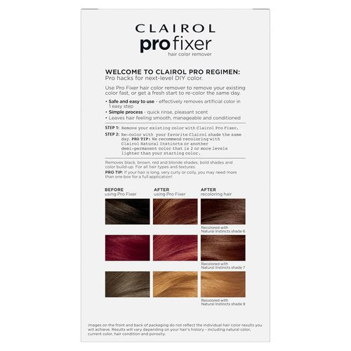 Clairol Pro Fixer Hair Color Remover Kit - Effortlessly Remove Permanent & Non-Permanent Color | Quick Rinse Solution