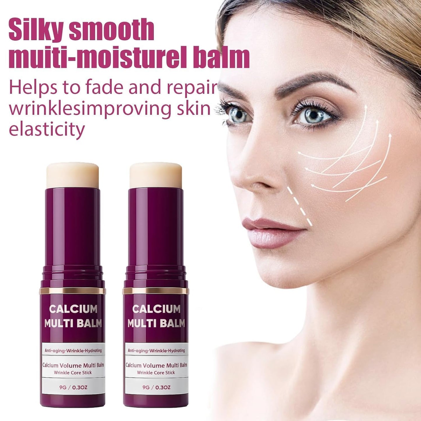 Skiennix Calcium Multi Balm Stick - Intensive Anti-Aging Repair & Hydration | 2 PCS, Collagen Firming for Face, Eyes, Neck