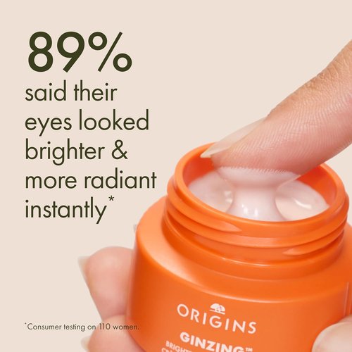 Origins GinZing Brightening Eye Cream - Reduces Dark Circles with Vitamin C & Niacinamide | 0.5 Fl Oz
