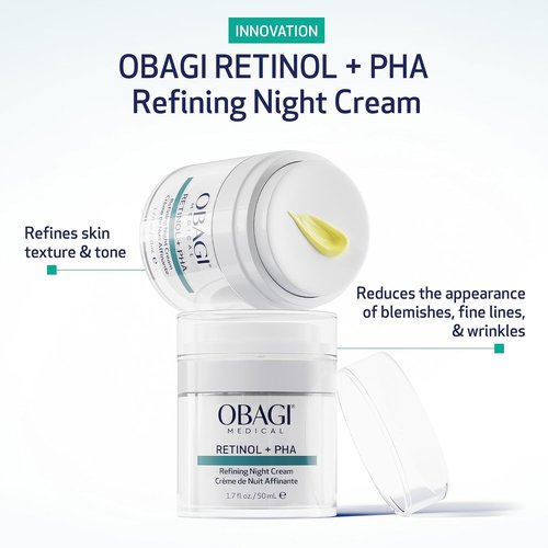 Obagi Medical Retinol + PHA Night Cream - Clinically Proven Anti-Aging Formula for Smoother Skin - 1.7 Oz