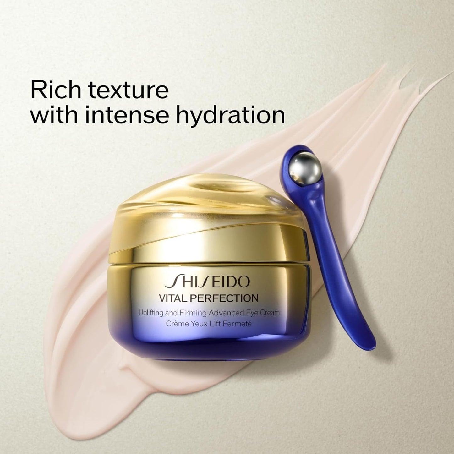Shiseido Vital Perfection Eye Cream - Uplifting & Firming Formula - 15 mL with Massage Roller Tool