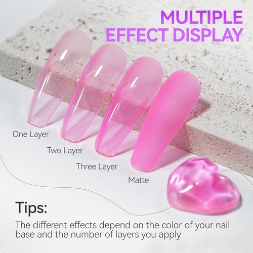 Gelike EC Nail Glue Gel 6 in 1 for Press-On Nails and Nail Tips Long Lasting Extension Strong Hold Brush-On UV Adhesive for Acrylic Tips Quick Dry Low-Odor No Pop-Off DIY at Home & Salon Art Use