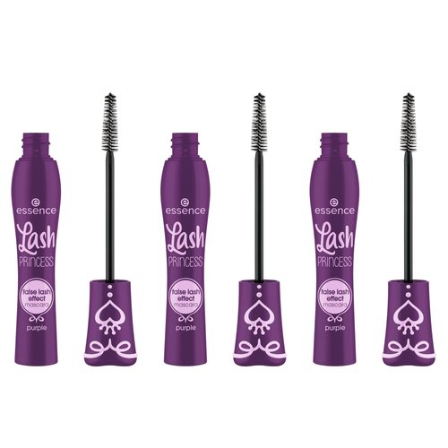 essence | Lash Princess False Lash Effect Mascara | Volumizing & Lengthening Mascara with Conic Fiber Brush | Vegan & Cruelty-Free (Purple, Pack of 3)
