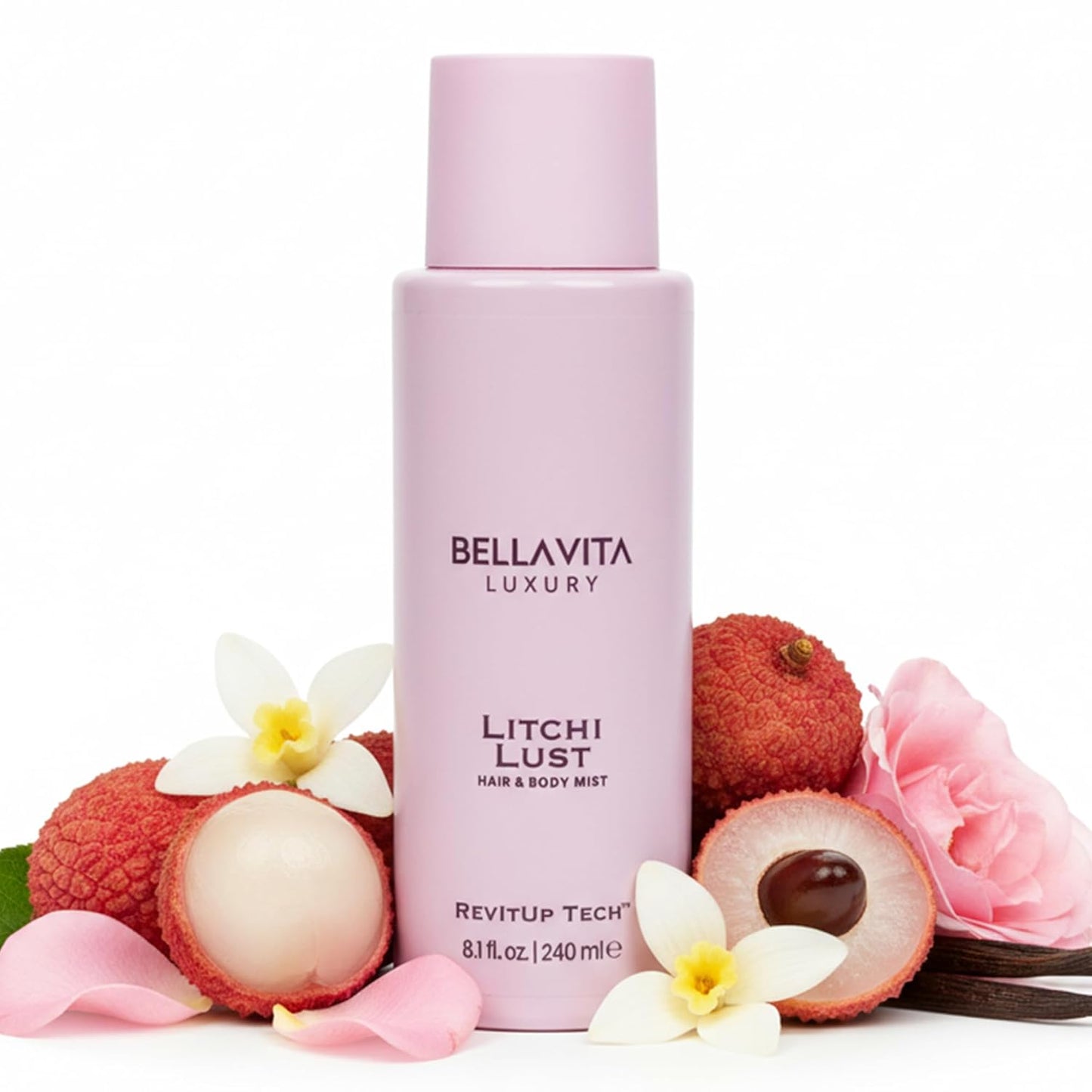 Bellavita Luxury Litchi Lust Hair & Body Mist - Sweet Fruity Spray | Alcohol-Free | 8.12 fl. oz | 240 ml