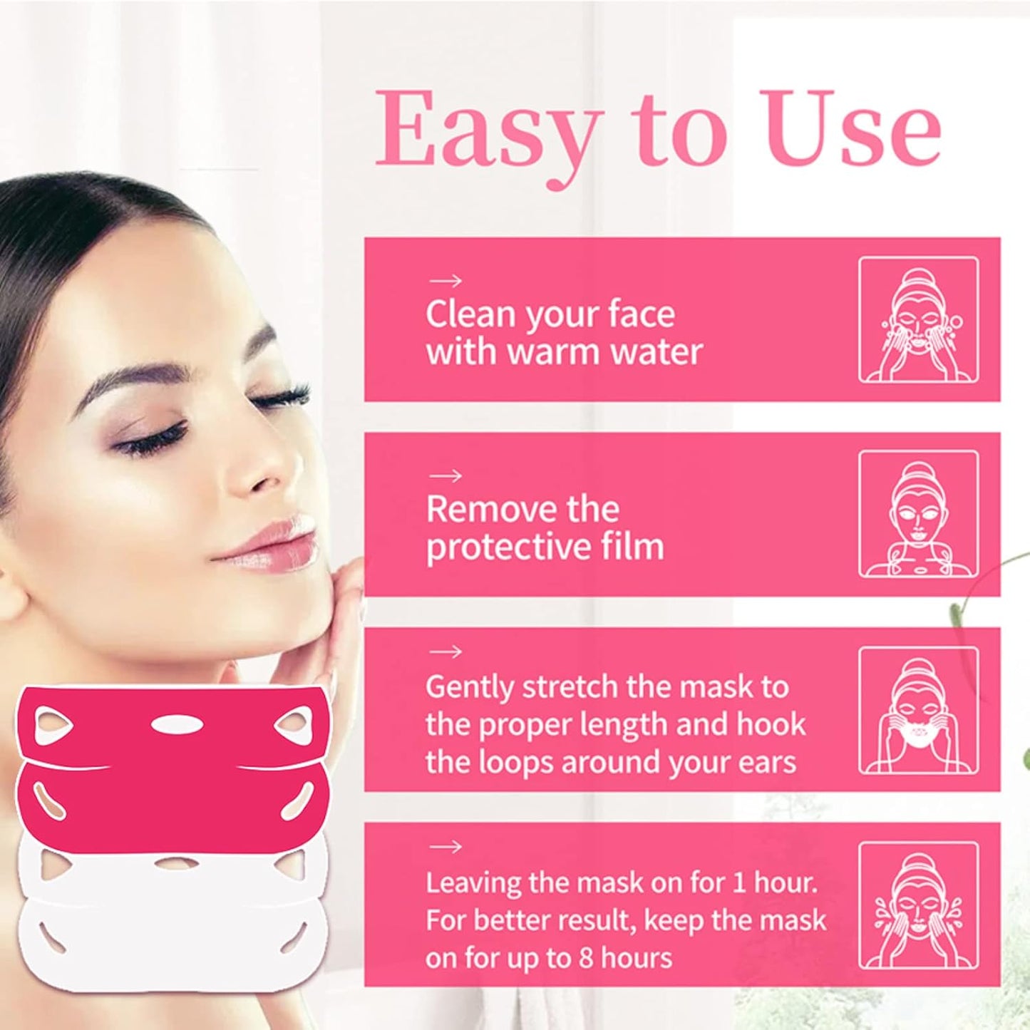 Skiennix V Shape Face Mask - Firming Double V Line Lifting Mask for Women & Men | 6 Pieces