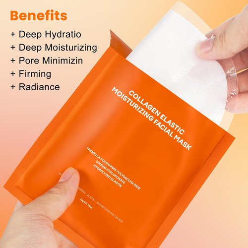 GJNL Collagen Deep Hydrating Face Mask - Pore Minimizing & Elasticity Boosting | 34g x 4 Sheets