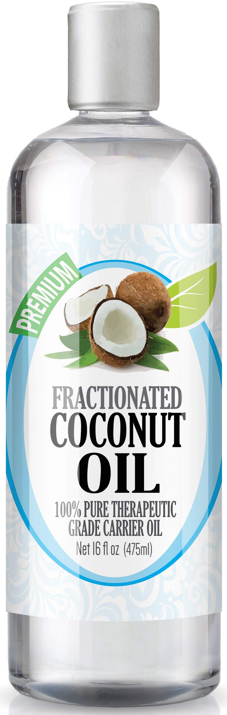 Healing Solutions Oil - Fractionated Coconut Oil (Bulk 16oz) for Essential Oils, Skin, Hair Carrier Oil