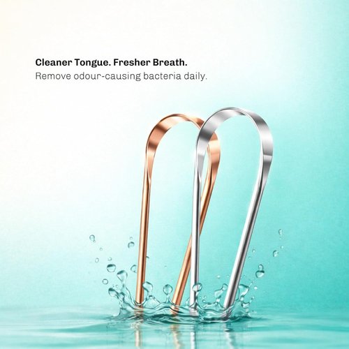 BENTODENT Stainless Steel Tongue Scraper - 2-Pack for Adults & Kids | Rust-Free, Travel Case Included