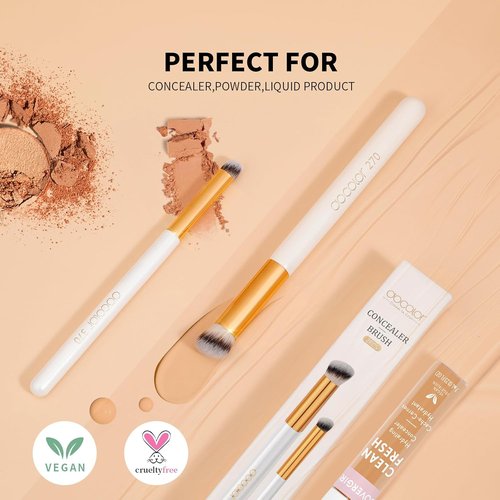 Docolor Concealer Brush Set - 2PCS Angled Brushes for Under Eye & Nose Contour Blending