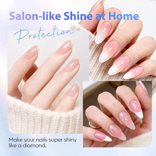 AZUREBEAUTY 2-in-1 Base & Top Coat Nail Polish - Clear Quick-Dry Strengthener for High-Gloss Shine