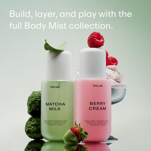 PHLUR Matcha Milk Body Mist, 8 Fl Oz - Hair and Body Perfume for Women, Bergamot, Matcha & Cream Perfume Body Spray with Vanilla, Amber and Musk Fragrance