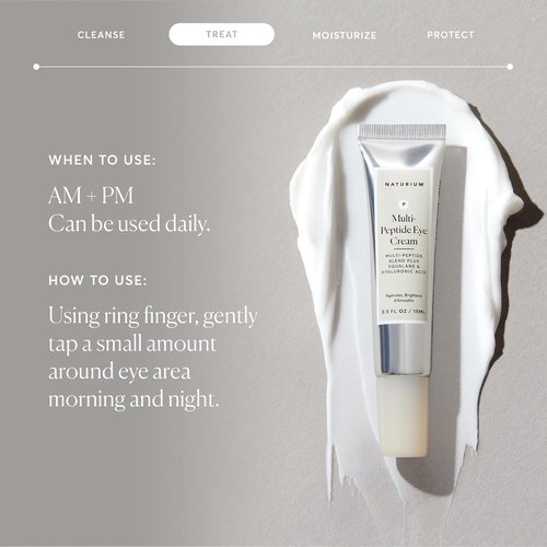 Naturium Multi-Peptide Eye Cream - Smoothing Anti-Aging Formula with Squalene & Hyaluronic Acid | 0.5 oz