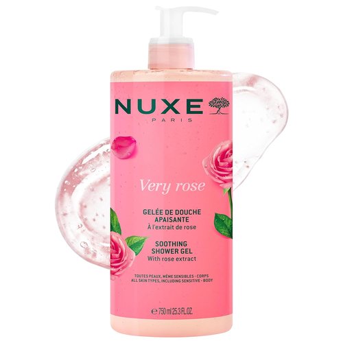 NUXE Very Rose Shower Gel - Soothing Body Wash for All Skin Types | Delicate Rose Scent