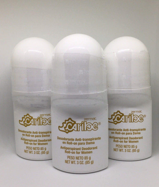 Zermat Perfumed Roll On Deodorant Caribe For Women Dama SET DE 3 Desodorantes