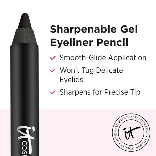 IT Cosmetics Superhero Gel Eyeliner - Waterproof & Blendable - All-Day Wear | 0.042 oz