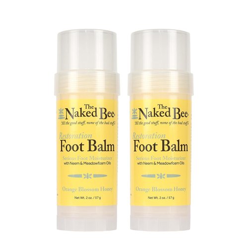 Naked Bee Orange Blossom Honey Foot Balm - Moisturizing Relief | 2 oz | 2 Pack