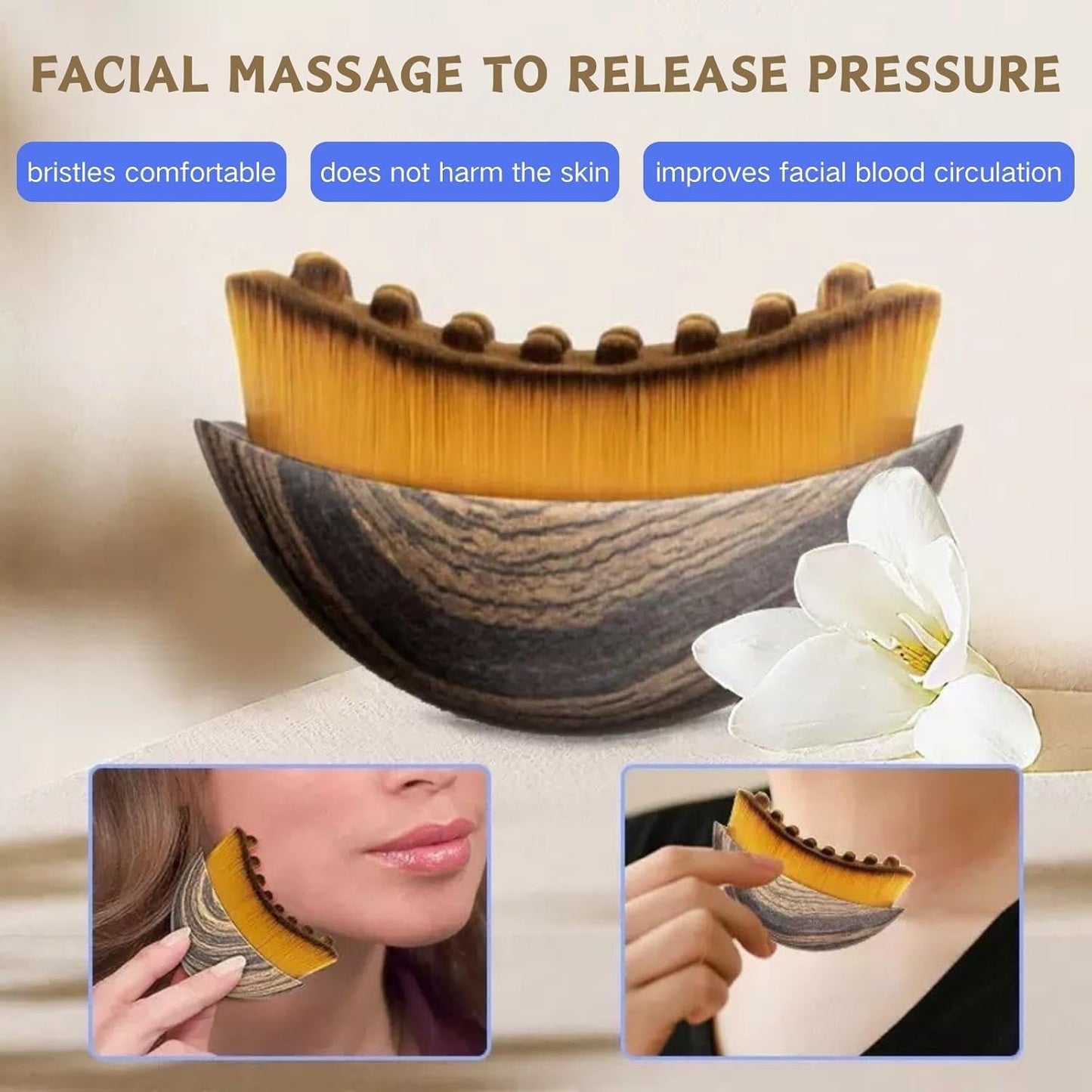 Skiennix Lymphatic Contour Face Brush - Ergonomic Design for Precise Skin Fit | Face Lifting Tool (1PC)