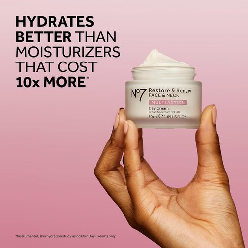 No7 Restore & Renew Skincare System - SPF 30 Day Cream, Anti-Aging Serum & Hydrating Night Cream (3-Piece Kit)