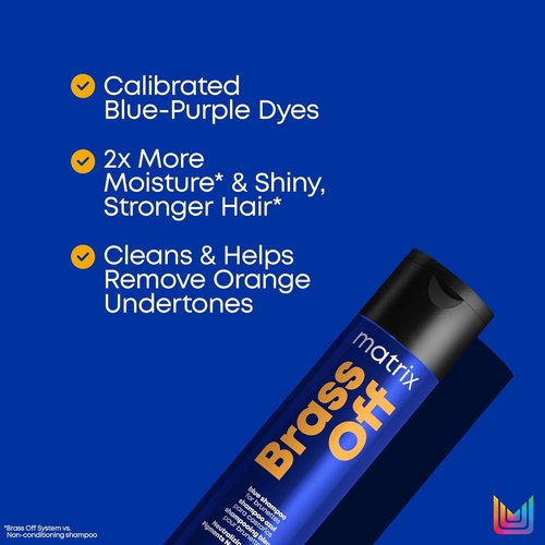 Matrix Brass Off Toning Blue Shampoo - Neutralizes Brassy Tones for Color Treated Hair | 10.1 oz