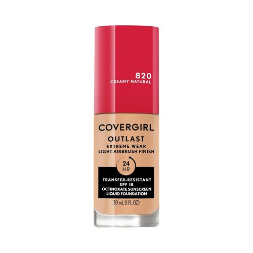 Covergirl Outlast Extreme Wear Liquid Foundation - Full Coverage, SPF 18, Creamy Natural, 1 Fl. Oz.