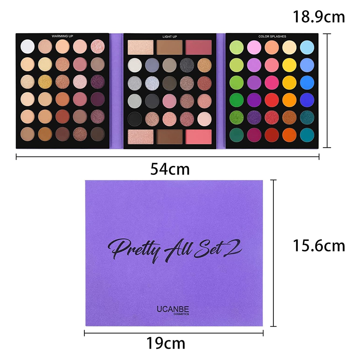 UCANBE 86 Colors Nude Eyeshadow Palette - Long Lasting, Highly Pigmented with 15 Makeup Brushes Set