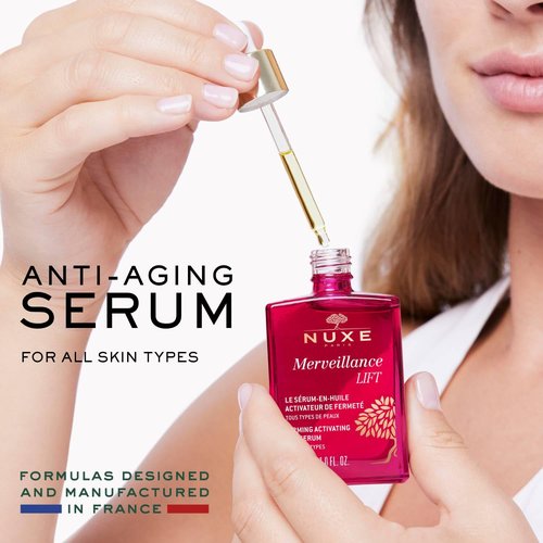 NUXE Merveillance Lift Anti-Aging Face Serum - Firming & Rejuvenating with Micro-Algae Oil, 1 Fl Oz