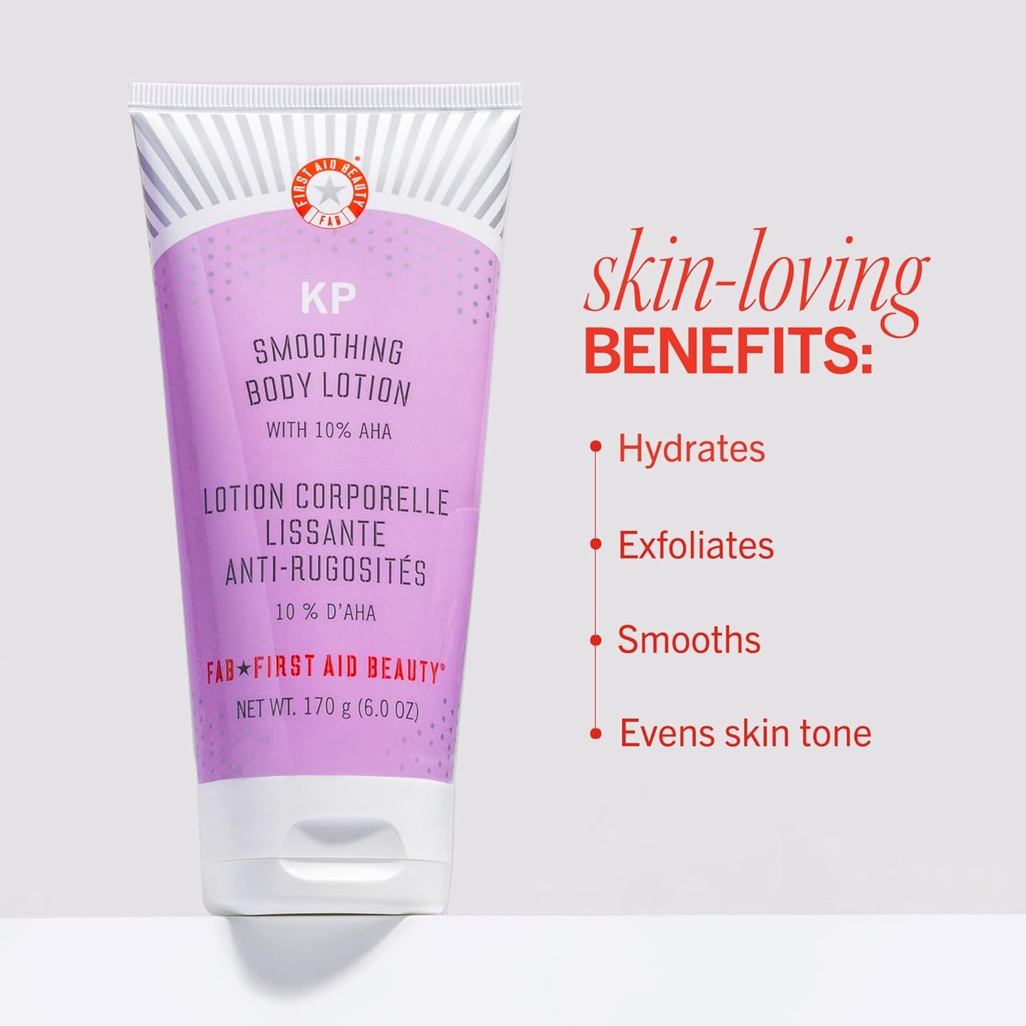 First Aid Beauty - KP Smoothing Body Lotion | 10% AHA for Exfoliation & Deep Hydration, 6 oz