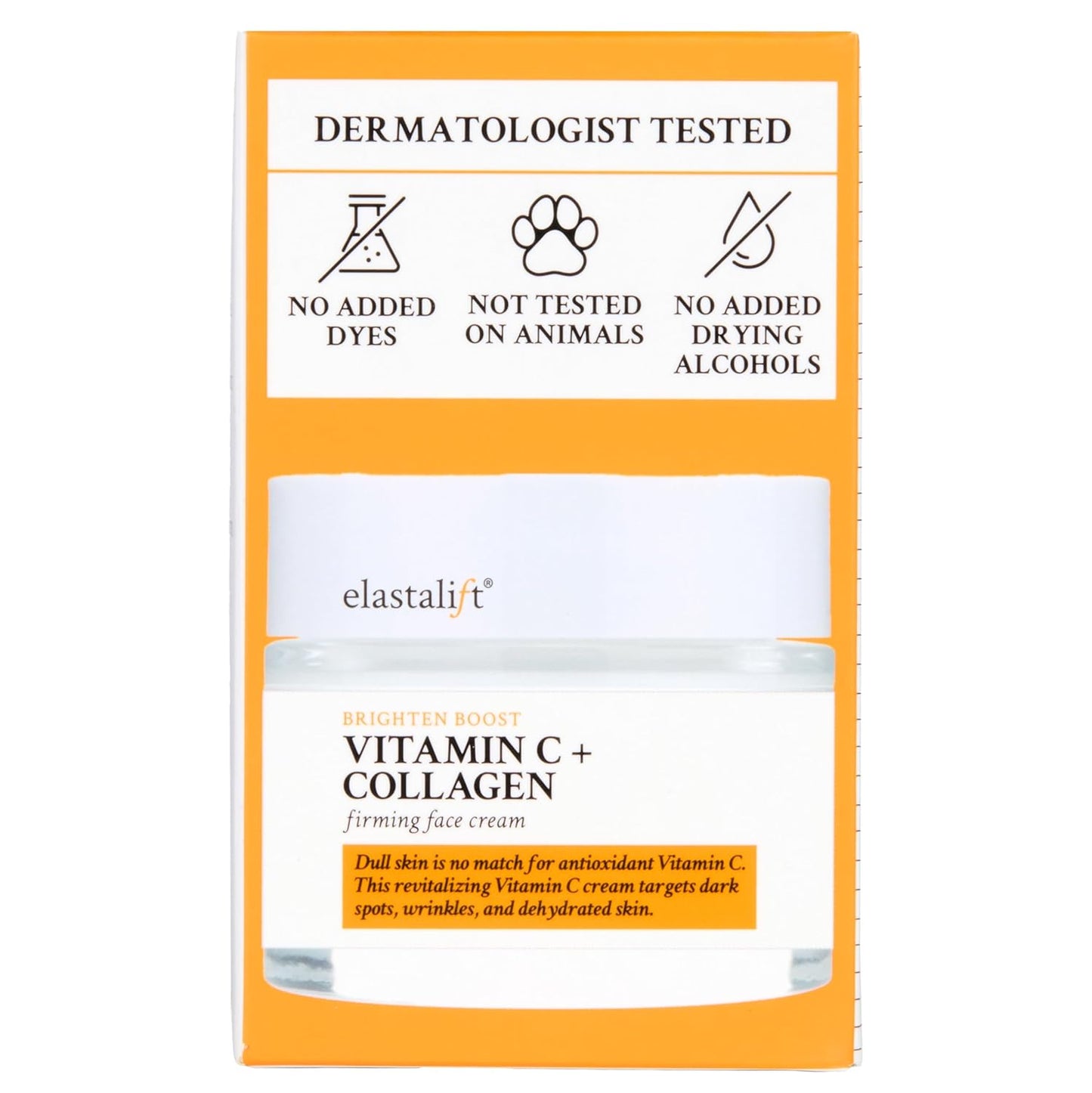 Elastalift Vitamin C Firming Face Cream - Potent Moisturizer for Dry Skin & Wrinkles | 2 Fl Oz