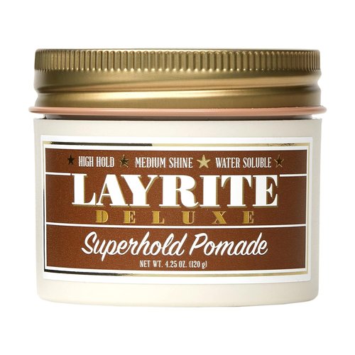 Layrite Superhold Pomade - Strong Hold Hair Styling Product | 4 Oz for All-Day Control