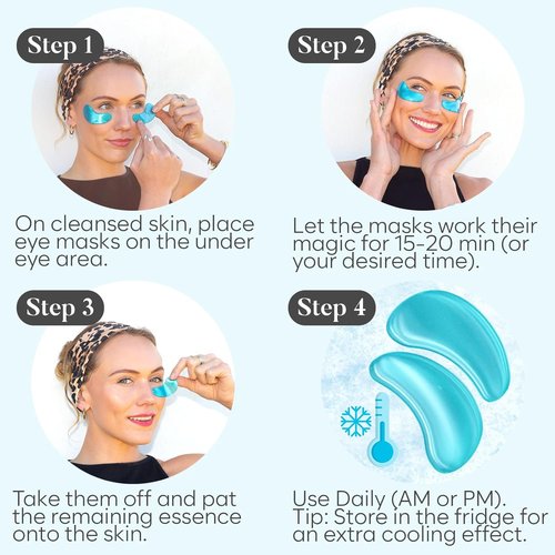 AURAE Hyaluronic Acid Under Eye Patches - Hydrating Eye Mask for Dark Circles & Puffiness | 30 Pairs
