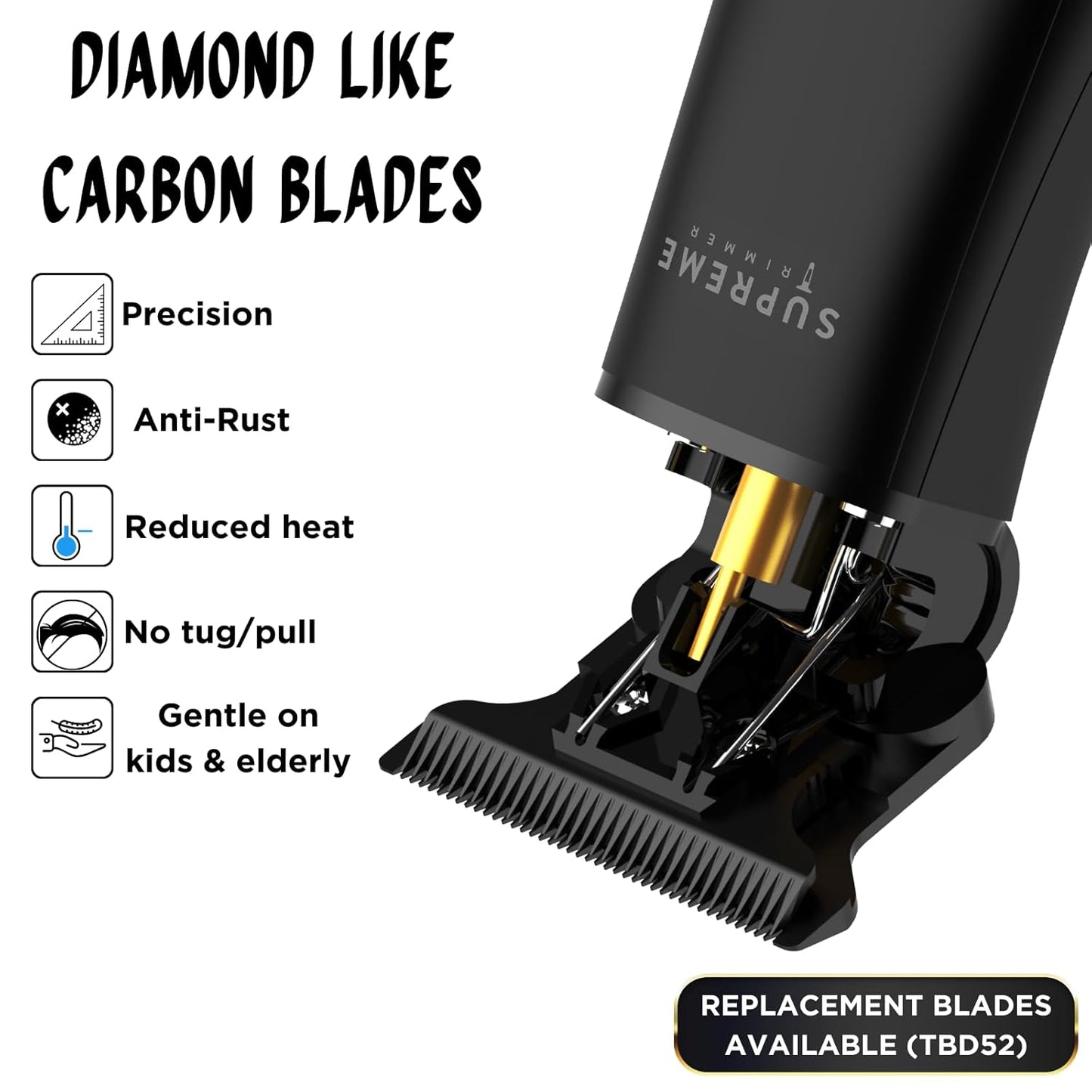Supreme Trimmer T Shaper - Cordless Quiet Beard & Hair Trimmer for Men | 120 Min Runtime, Zero-Gap Blade | Perfect for Sensitive Skin & Kids | ST5206