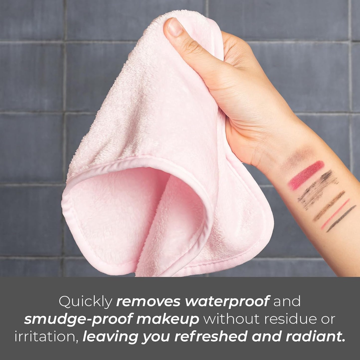 Tree To Tub Reusable Makeup Remover Cloth - Gray Microfiber Towels for Gentle Cleansing & Daily Use