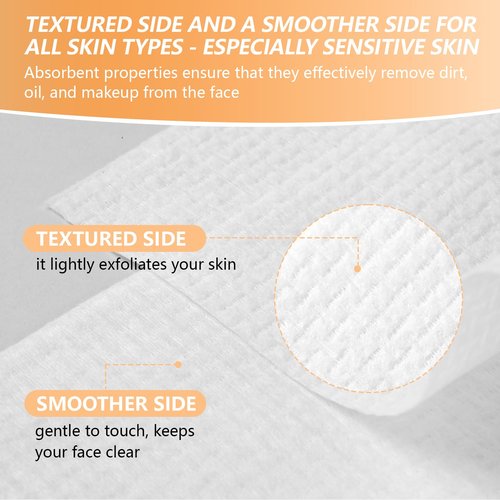 Disposable Face Towel with Bamboo Drawer Storage Box - Face Towelettes Disposable XL, Facial Towels Disposable, Makeup Organizer for Clean Towels, Makeup Remover Dry Wipes Washcloths 50 Ct