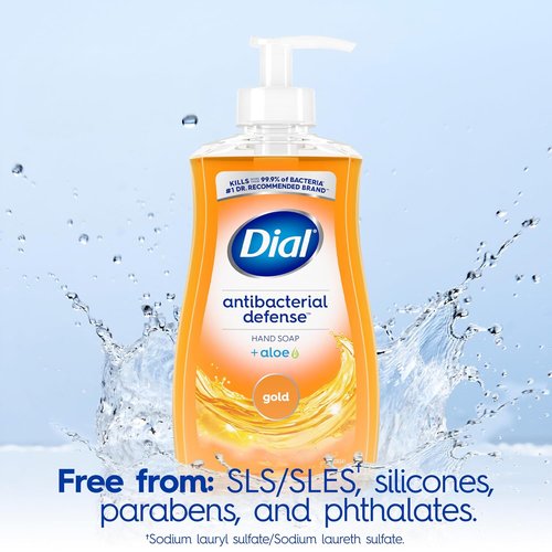 Dial Antibacterial Liquid Hand Soap - Aloe Gold Scent, 11 Fl Oz (Pack of 4) | Gentle Dermatologist-Tested Formula