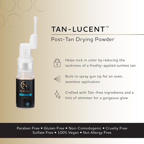 Norvell Tinted Drying Powder - Talc-Free Finishing Powder for Flawless Spray Tan | 0.5 oz