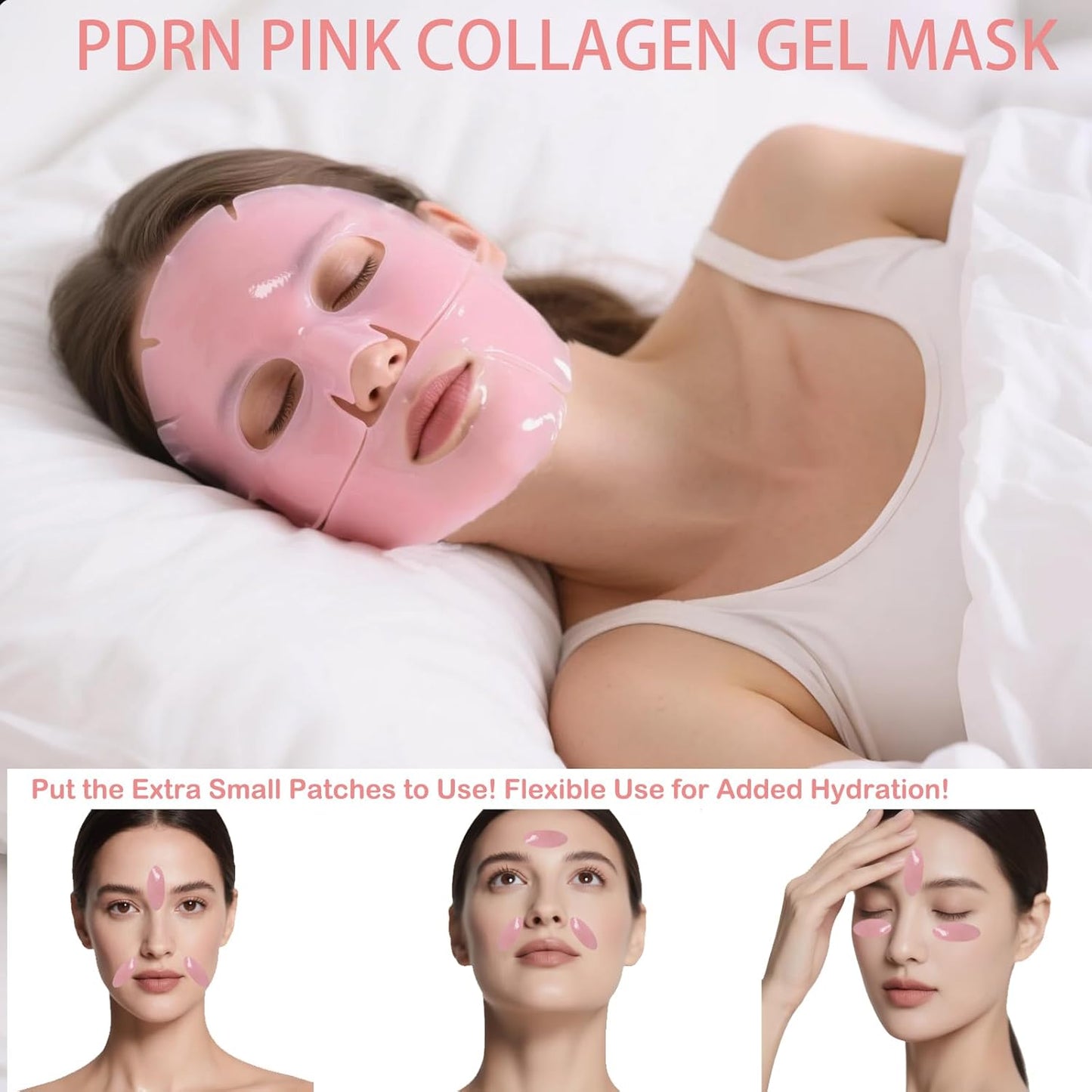 Skiennix 5 Pack Salmon DNA PDRN Pink Collagen Gel Face Mask - Overnight Hydrogel for Radiant, Hydrated Skin